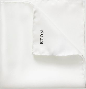 Eton White Silk Pocket Square