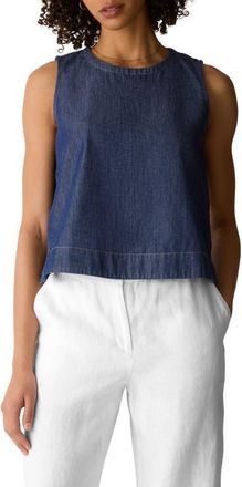 Eileen Fisher Organic Cotton Shell in Dark Indigo at Nordstrom, Size Petite P