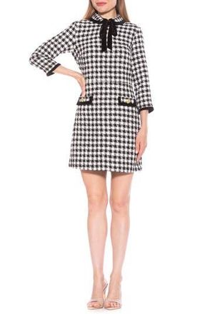 Alexia Admor Lexi Collared Tweed Dress in Black Check at Nordstrom Rack, Size 14