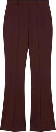 Sportmax Broeken, Dames, Bruin, S, Leer, Getailleerde broek met verborgen sluiting