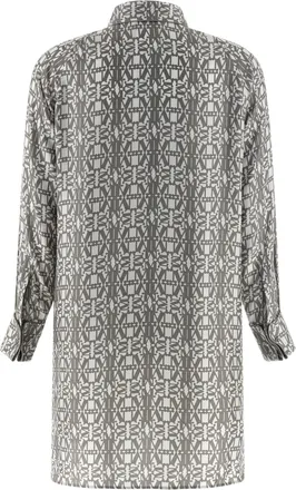 Max Mara Womens Gray Silk Short Dress