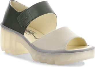 FLY London Taar Platform Sandal in Taupe/Khaki at Nordstrom, Size 5Us