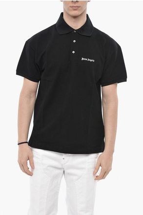 Palm Angels Hopsack Cotton Polo With Embroidered Logo size Xl