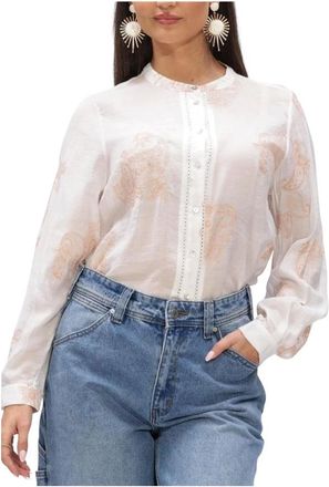 Nukus Nukus, Dames, Blouses & Shirts, Wit, Maat: XS Linnen