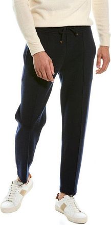 Brunello Cucinelli Navy Drawstring Tailored Trousers, Size XXL