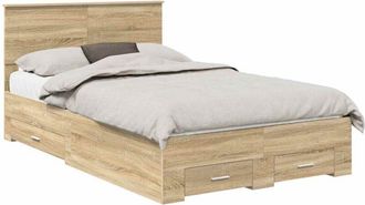 vidaXL Estructura De Cama Con Cabecera Roble Sonoma 120 X 200 Cm Vidaxl