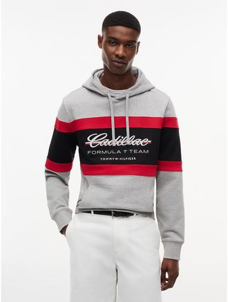 Tommy Hilfiger Mens Tommy x Cadillac F1 Team Script Hoodie - Light Grey Heather - XS