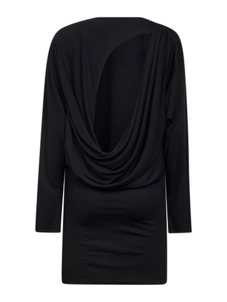 Jacquemus Womens Black Cowl-Back Mini Dress Viscose