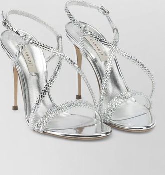 Casadei sandals open toe metallic finish ankle strap