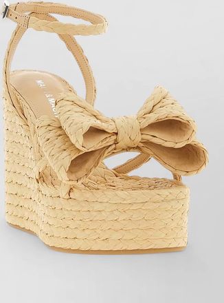 Mach & Mach wedge sandals open toe braid bow