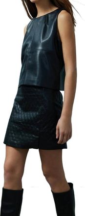 M&eacute;lissa Nepton Mirena Faux Leather Top In Black