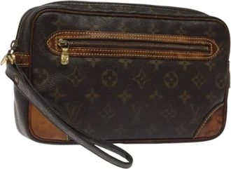 Louis Vuitton Pre-owned Tela clutches - - Pre-owned - Donna - Marrone - ONE SIZE