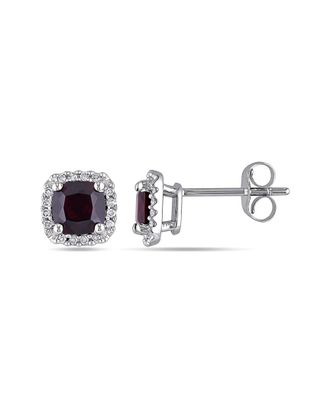 Rina Limor 10K 1.40 Ct. Tw. Diamond & Garnet Earrings