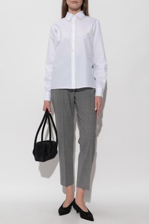 Fabiana Filippi Wool Pleated Trousers, Womens, Grey