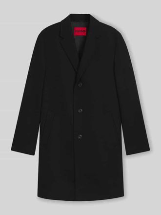HUGO BOSS Regular Fit Mantel aus Woll-Mix Modell MALTE in Black, Gr&ouml;&szlig;e 50