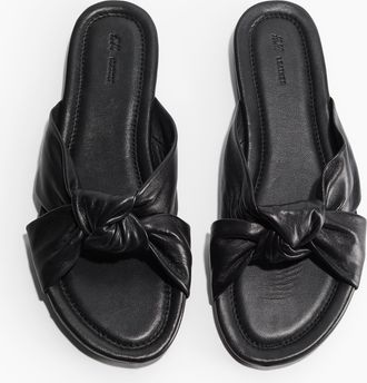 H&M Ledersandalen mit Knotendetail - Schwarz