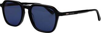 Calvin Klein Modified Rectangle Zonnebrillen - Heren - Zonnebrillen - Blauw - 53 MM - Accessoires
