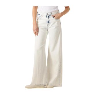 Diesel Jeans, Dames, Wit, W30 L32, Katoen, Retro Flared Jeans in Lichtblauw
