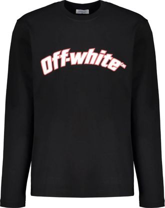 Off-white Long Sleeve T-shirt - Heren - Longsleeves - Zwart - M - Katoen - Tops