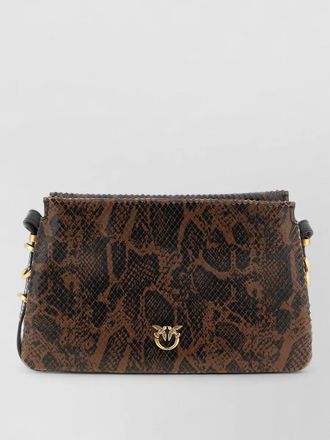 Pinko love birds snake print crossbody shoulder bag