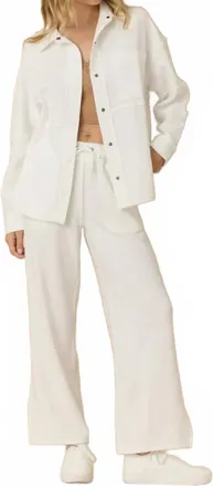 Vintage Havana Comfort Cord Wide Leg Pants In White