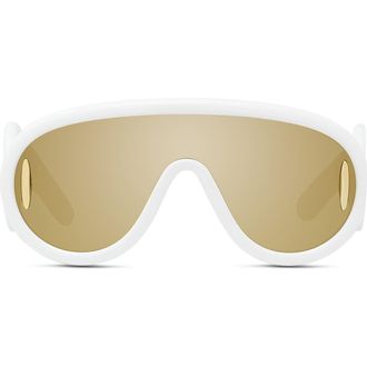 Loewe x Paulas Ibiza 56mm Mask Sunglasses in Ivory /Brown Mirror at Nordstrom
