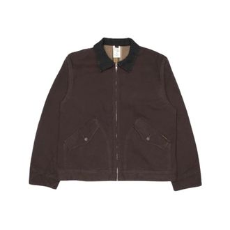 Nudie Jeans Blake Zip Jacket - Heren - Zomerjassen - Bruin - M - Katoen - Jassen