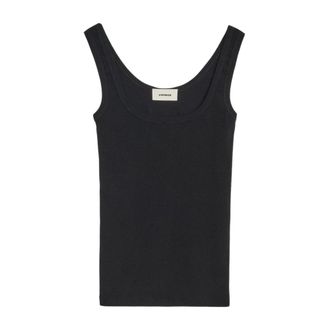 A Paper Kid Tops, Dames, Zwart, S, Katoen, Ribgebreide Tanktop