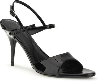 Balenciaga Womens Avenue Bow Sandals Black-Silver Calf Leather Bos Taurus Black/silver