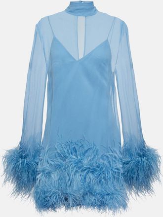 Taller Marmo Gina Spirito feather-trimmed minidress