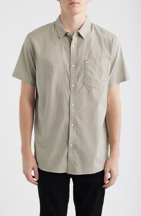 Rip Curl Classic Surf Ourtime Short Sleeve Cotton Button-Up Shirt in Surplus Green at Nordstrom, Size Xx-Large