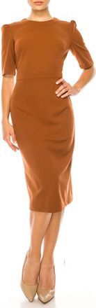 Donna Morgan Short Sleeve Sheath Dress In Cedar
