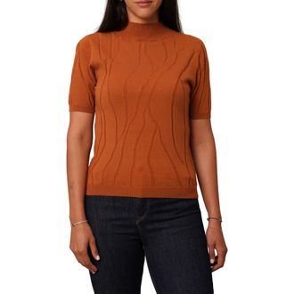 Cyrus Intarsia Short Sleeve Sweater in Apricot Buff at Nordstrom Rack, Size X-Small