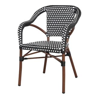 MisterWils Silla De Rat&aacute;n Sint&eacute;tico Imperio - Negro - 82x56x58