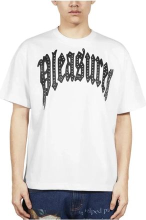 Pleasures Twitch Studded Crewneck - Heren - T-shirts - Wit - XL - Katoen - Tops
