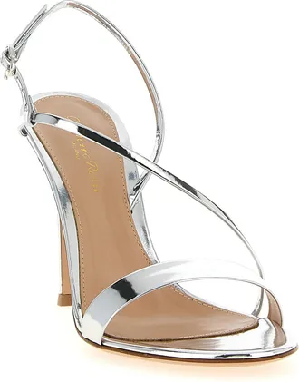 Gianvito Rossi Womens Manhattan Heels Silver Calfskin Leather