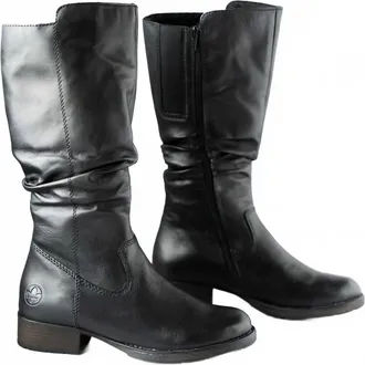 Rieker Womens Leather Boots In Black