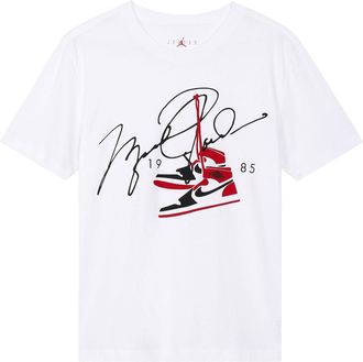 Nike Jordan Mens Jordan AJ85 Signature Printing Short Sleeve White T-Shirt BQ5539-100