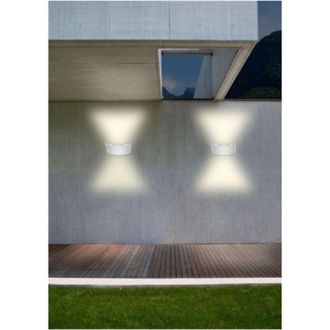 Trade Shop Trade Shop - Aplique Led Exterior 16 Vatios Corona Ip65 Arriba Y Abajo Luz Blanca Es64