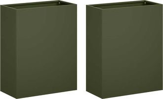 vidaXL Macetero De Jard&iacute;n 2 Uds. Verde Oliva 40 X 20 X 40 Cm Vidaxl