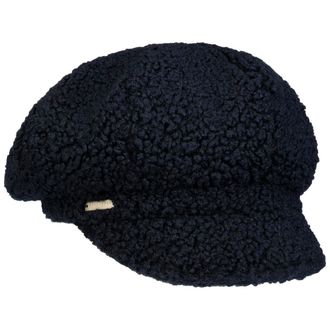 Seeberger Teddy Fur Newsboy Cap Women&acute;s Winter (One Size - Navy)
