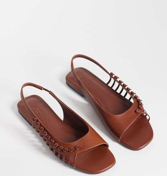 & Other Stories Sandali bassi in pelle marrone con nodo