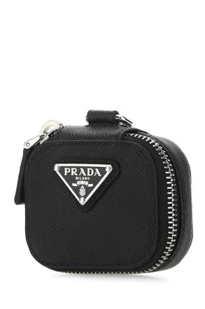 Prada Mens Black Leather Air Pods Case F0002 Vitello Extra-Accessori Accessory