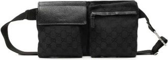 Gucci Pre-owned GG Canvas Double Pocket - Dames - Vintage Heuptassen - Zwart - ONE Size - Vintage