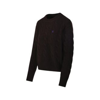Ralph Lauren Cable Knit Wool-Cashmere Blend Sweater - Brown