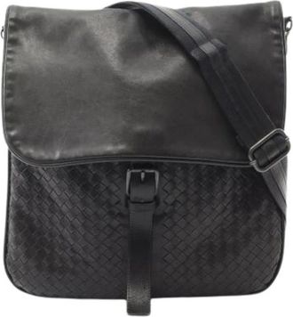 Bottega Veneta Pre-owned Cross Body Bags, female, Black, Size: ONE SIZE Pre-owned Leather Shoulder Bag