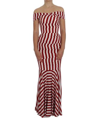 Dolce & Gabbana Womens Red White Silk Stretch Dress - Size 8 UK