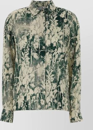 Pantaloni Torino lucilla satin shirt floral pattern long sleeves