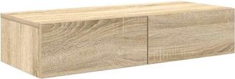 vidaXL Wall Shelf with Drawers Sonoma Oak 80x33x17 cm Engineered Wood vidaXL