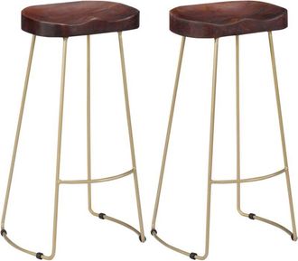 vidaXL Taburetes De Cocina Gavin 2 Unidades Madera Maciza De Mango Vidaxl